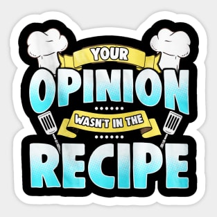 Funny Cooking Quote For Chef Sticker